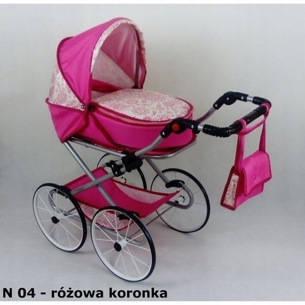 Natalia Retro N11 rot gepunkteter Puppenwagen, tief und begehbar