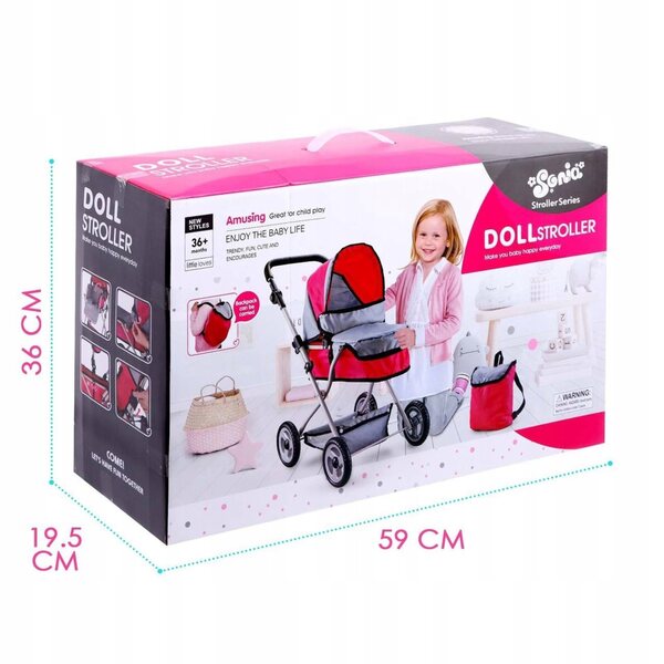 4in1 Puppenwagen aus Metall, großes Multifunktionsset für Kinder ab 3 Jahren