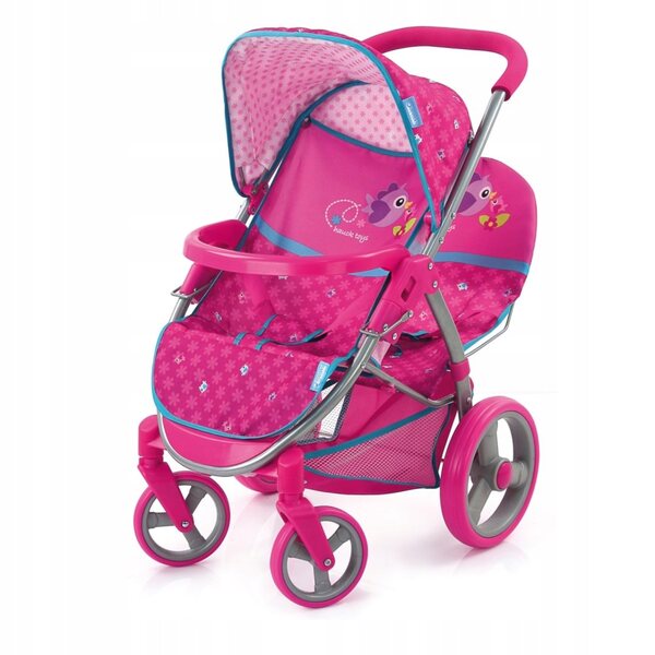 Hauck Malibu Duo Birdie Doppel-Puppenwagen mit 360° drehbaren Rädern