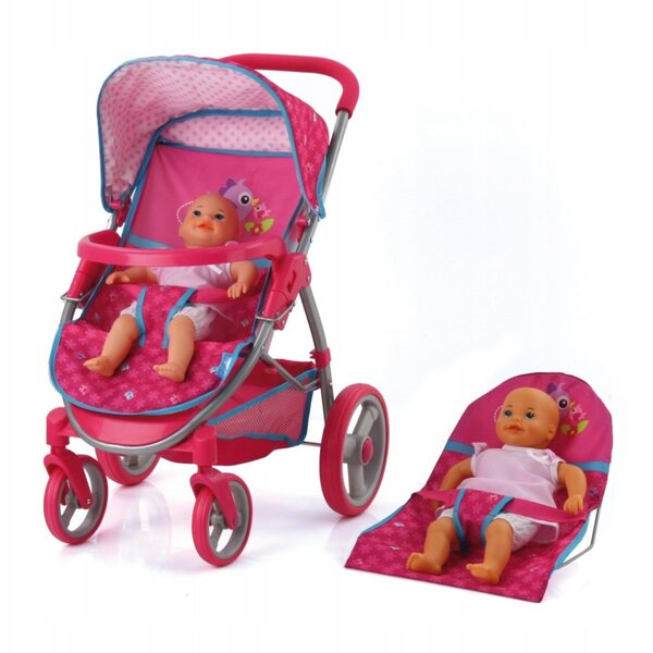 Hauck Malibu Duo Birdie Doppel-Puppenwagen mit 360° drehbaren Rädern
