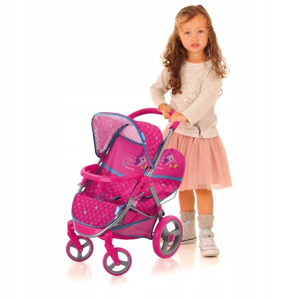 Hauck Malibu Duo Birdie Doppel-Puppenwagen mit 360° drehbaren Rädern