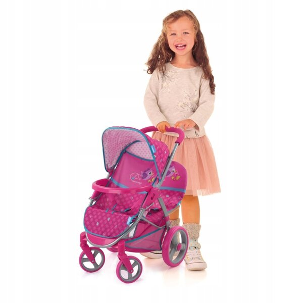 Hauck Malibu Duo Birdie Doppel-Puppenwagen mit 360° drehbaren Rädern