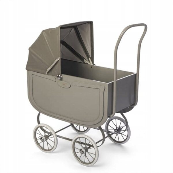 Vintage Puppenwagen Astrup Vintage Grau mit leisen Rädern