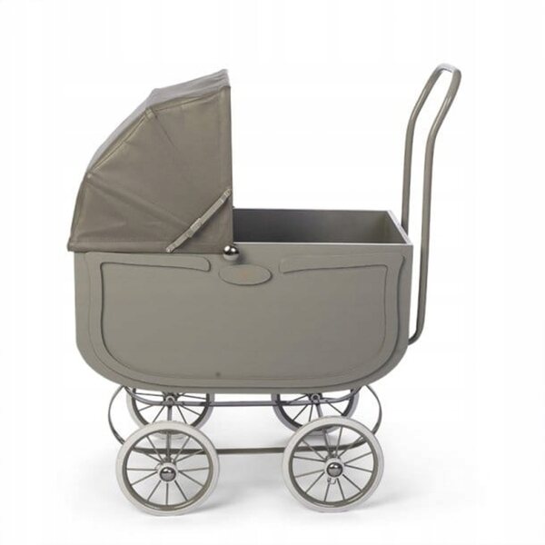 Vintage Puppenwagen Astrup Vintage Grau mit leisen Rädern