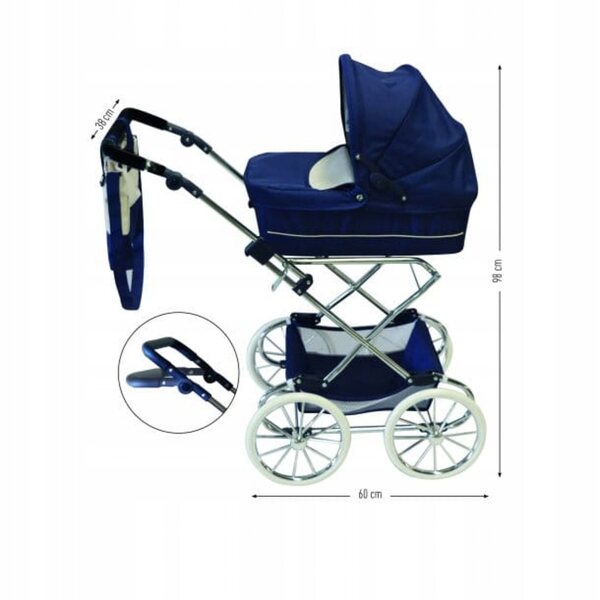 Deluxe Astrup Puppenwagen blau für Kinder ab 3 Jahren