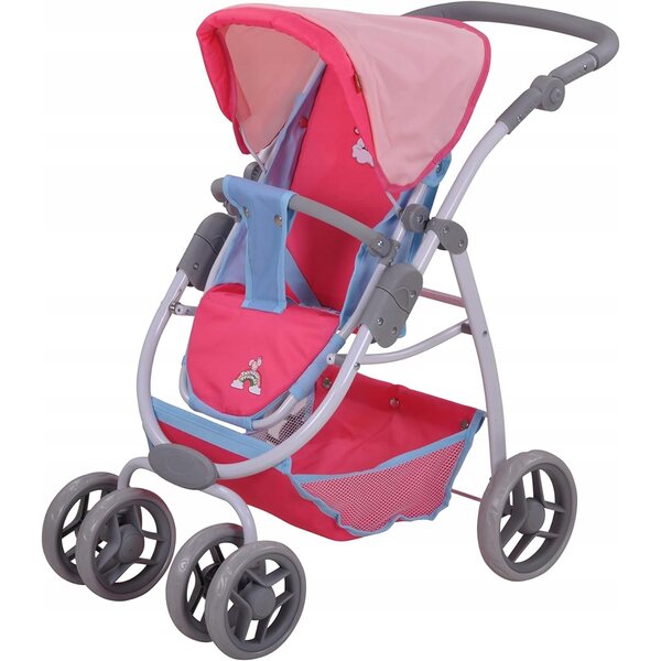 2 in 1 Kinderwagen für Nici-Puppen mit Gondel und Einhorn-Kinderwagen 55x43x81 cm