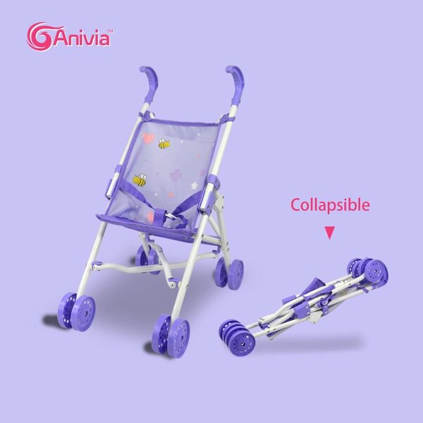3 in 1 Set Anivia D500 Puppenwagen mit Bett und Zubehör