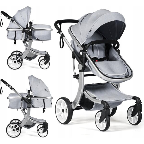 Spiele und Spaziergänge mit dem 2-in-1-Kinderwagen für Puppen, funktional und sicher