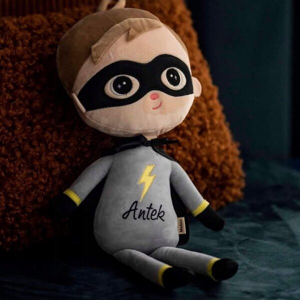 Metoo Super Boy bambola 50 cm con nome personalizzato per bambini - Morbido pupazzo da coccolare