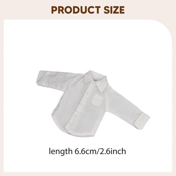Camicia per Action Figure 6 Pollici 1/12 Hellery Abiti Realistici in Tessuto Bianco