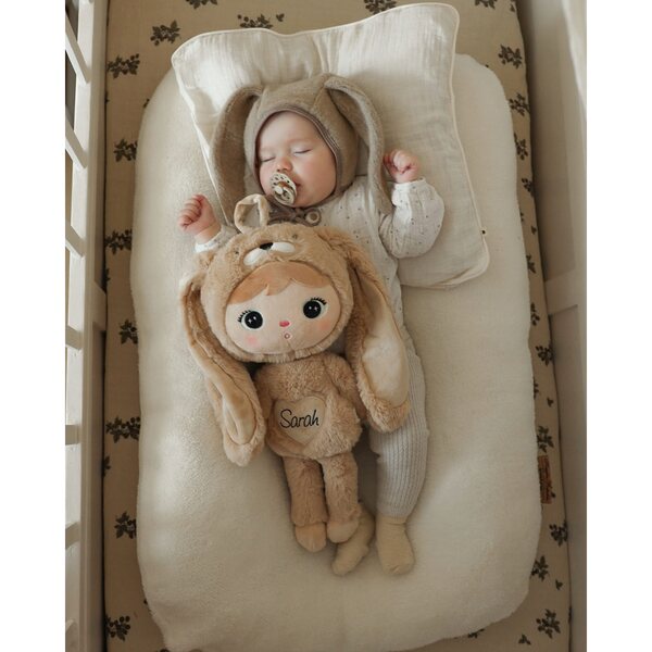 Bambola Metoo Coniglio 50 cm beige con nome - un peluche simpatico e sicuro per bambini
