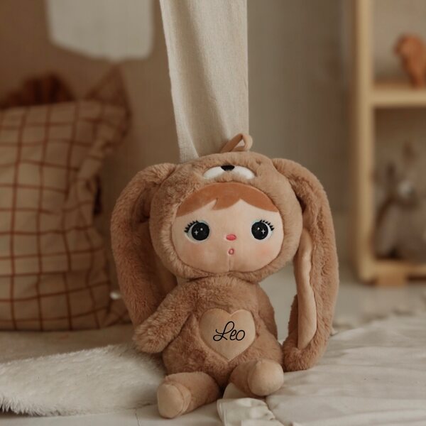 Bambola Metoo Coniglio 50 cm beige con nome - un peluche simpatico e sicuro per bambini