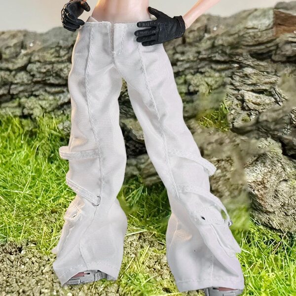 Miniatur-Cargohose aus Stoff für weibliche Actionfiguren im Maßstab 1:12 – Modeaccessoire