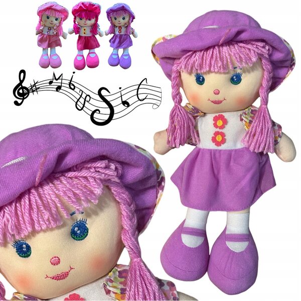 Bambola di pezza interattiva Dorotka 36 cm - peluche per bambini 3+