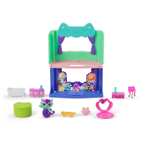 Gabi's Cat House Zweistöckiger SPA-Raum mit MerCat-Figur und Zubehör