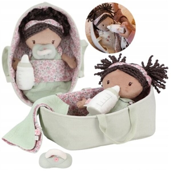 Little Dutch Baby Evi: Kuschelpuppe mit Zubehör und Babytrage für Kinder ab 1 Jahr