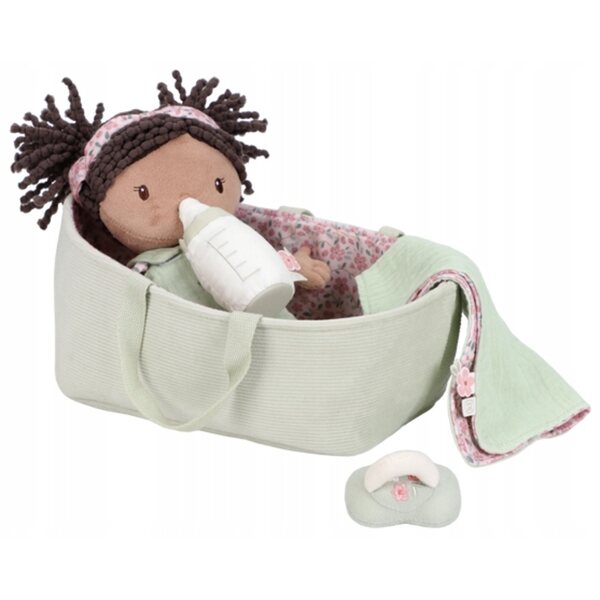 Little Dutch Baby Evi: Kuschelpuppe mit Zubehör und Babytrage für Kinder ab 1 Jahr