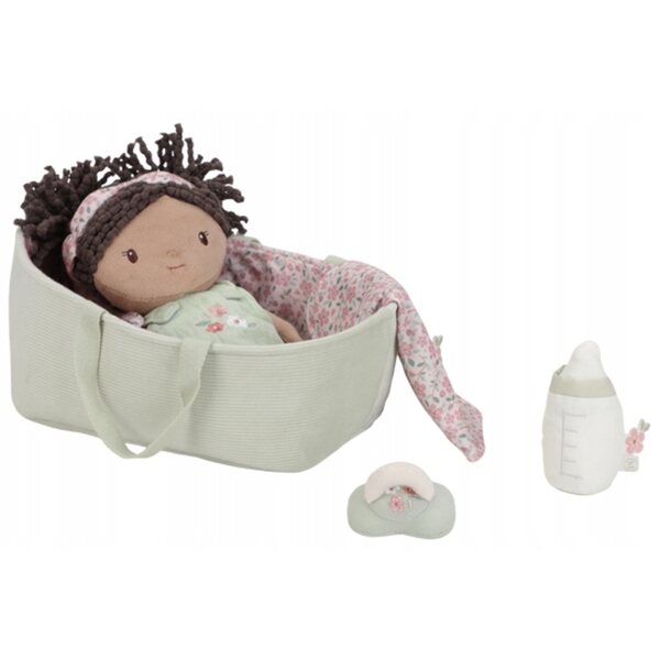 Little Dutch Baby Evi: Kuschelpuppe mit Zubehör und Babytrage für Kinder ab 1 Jahr