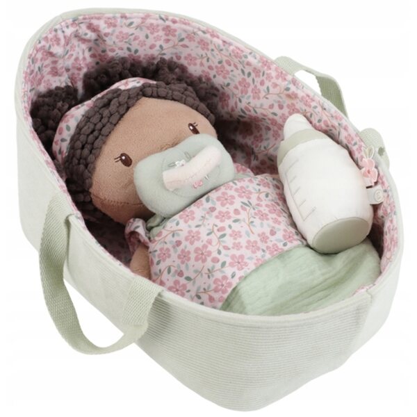 Little Dutch Baby Evi: Kuschelpuppe mit Zubehör und Babytrage für Kinder ab 1 Jahr