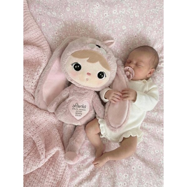 Coniglio Metoo Personalizzabile 50 cm - Morbido Peluche con Nome Bambino