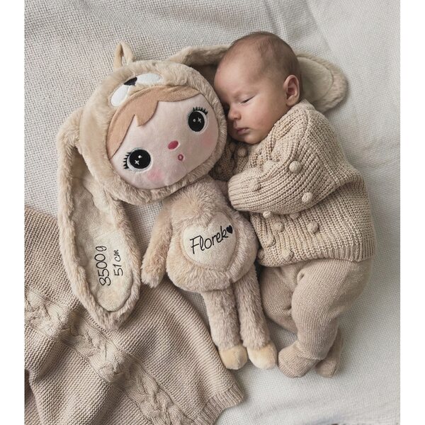 Coniglio Metoo Personalizzabile 50 cm - Morbido Peluche con Nome Bambino