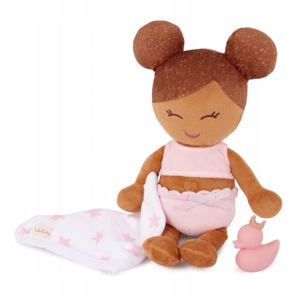 Lalca morbida per il bagno con capelli castani - gioco sicuro per bambini 2+