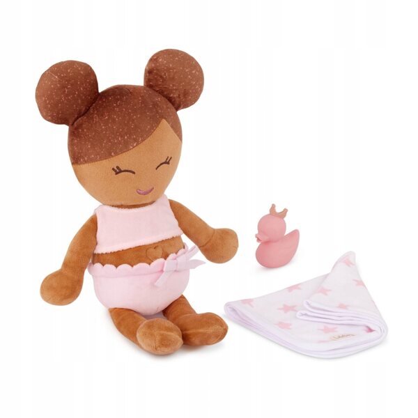 Lalca morbida per il bagno con capelli castani - gioco sicuro per bambini 2+