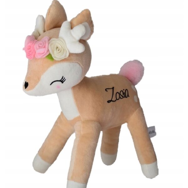 Bambola di pezza Melootka 30 cm, peluche cervo grigio personalizzato