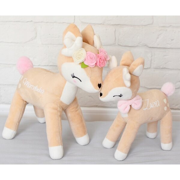 Bambola di pezza Melootka 30 cm, peluche cervo grigio personalizzato