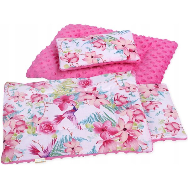 Bettwäsche für eine BOBO-Puppe 38x30 cm, aus Baumwolle und Minky-Strick, hypoallergen