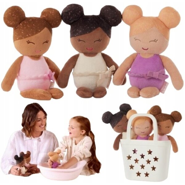 Set mit 3 LullaBaby-Badepuppen mit Korb für Kinder ab 2 Jahren