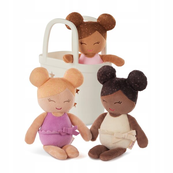 Set mit 3 LullaBaby-Badepuppen mit Korb für Kinder ab 2 Jahren