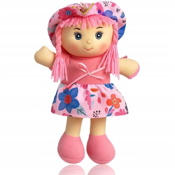 Bambola di stoffa 25 cm morbida e sicura per bambini da 3 anni in su