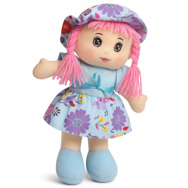 Bambola di stoffa 25 cm morbida e sicura per bambini da 3 anni in su