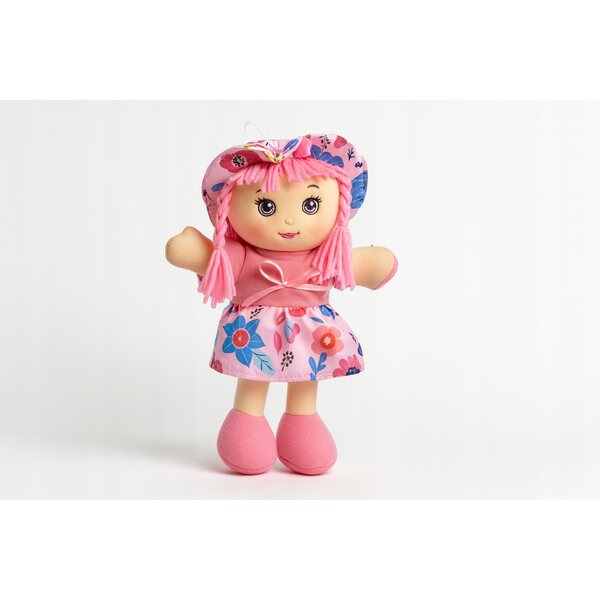 Bambola di stoffa 25 cm morbida e sicura per bambini da 3 anni in su