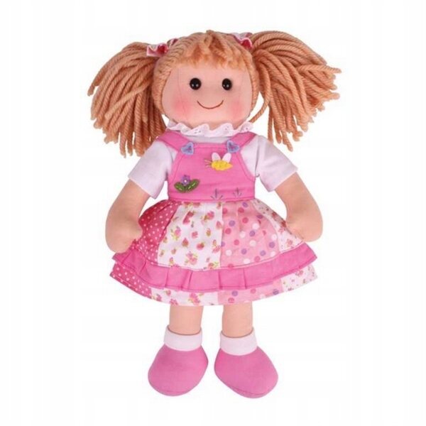 Bigjigs Toys Hayley Stoffpuppe 34 cm weiche und farbenfrohe Puppe für Kinder