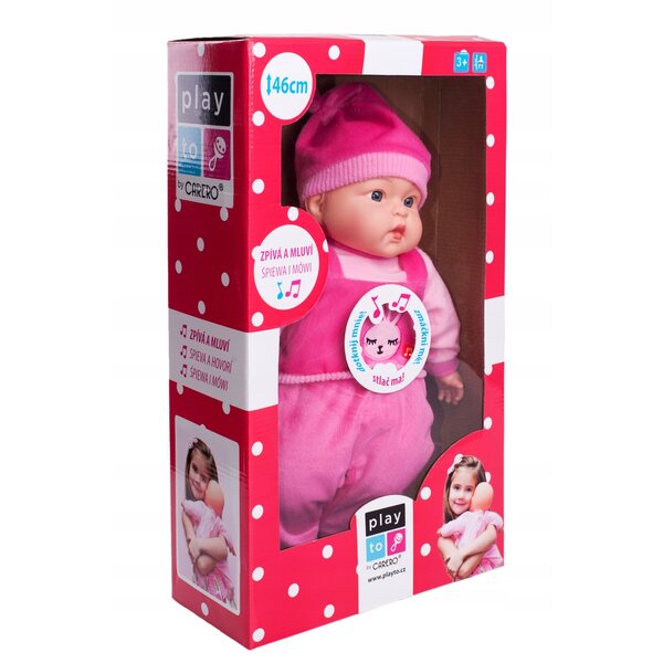 PlayTo 46 cm Zosia Stoffpuppe mit Sprechmodul und polnischer Sängerin