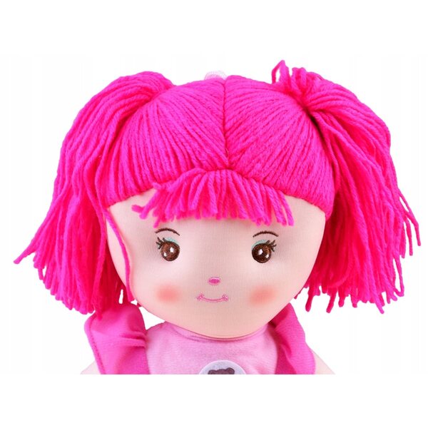 Zuzia Stoffpuppe 33 cm aus weichem Stoff mit rosa Kleid, ideal zum Umarmen