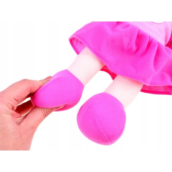 Zuzia Stoffpuppe 33 cm aus weichem Stoff mit rosa Kleid, ideal zum Umarmen