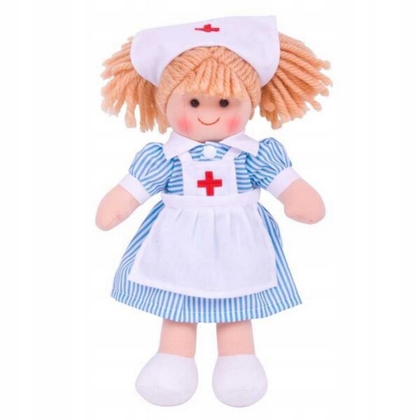 Bigjigs Toys Nancy die Krankenschwesterpuppe 28 cm aus weichem Stoff für Kinder