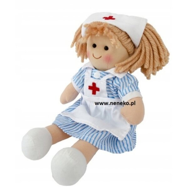 Bigjigs Toys Nancy die Krankenschwesterpuppe 28 cm aus weichem Stoff für Kinder
