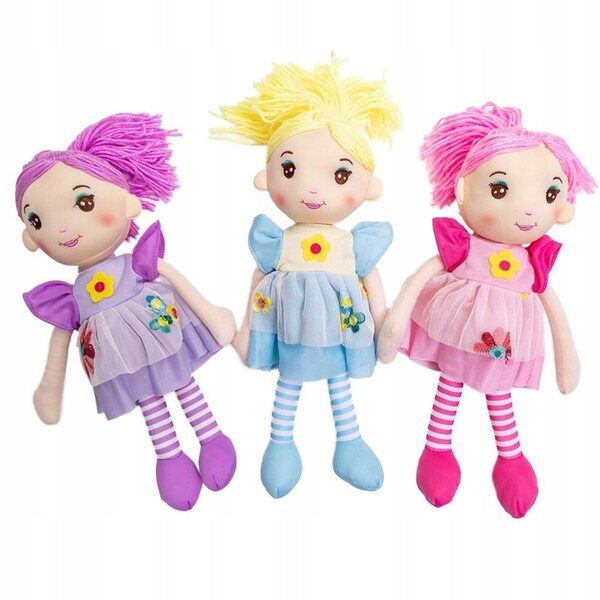 Hartnäckige 36 cm große Stoffpuppe mit abnehmbarem Kleid für Kinder