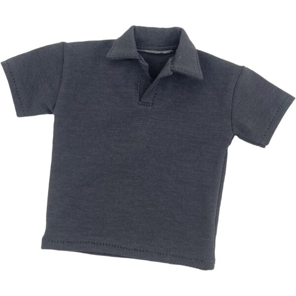 1/6 Herren-T-Shirt mit Bündchen aus widerstandsfähigem Stoff für 12-Zoll-Puppen, Dunkelgrau