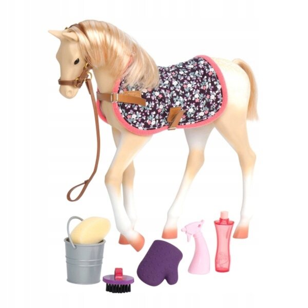 Our Generation Cavallo Palomino Foal con Accessori per la Cura - Giocattolo Educativo