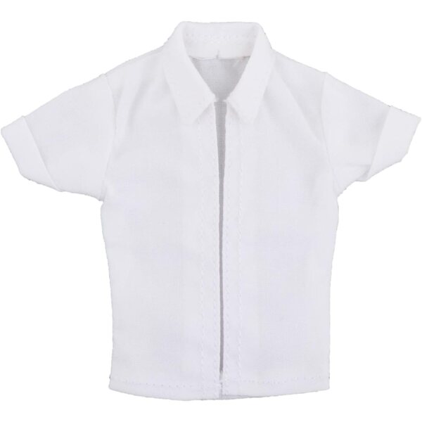 1/12 Kurzarmshirt für 6-Zoll-Puppen – Miniatur-T-Shirt aus weißem Stoff