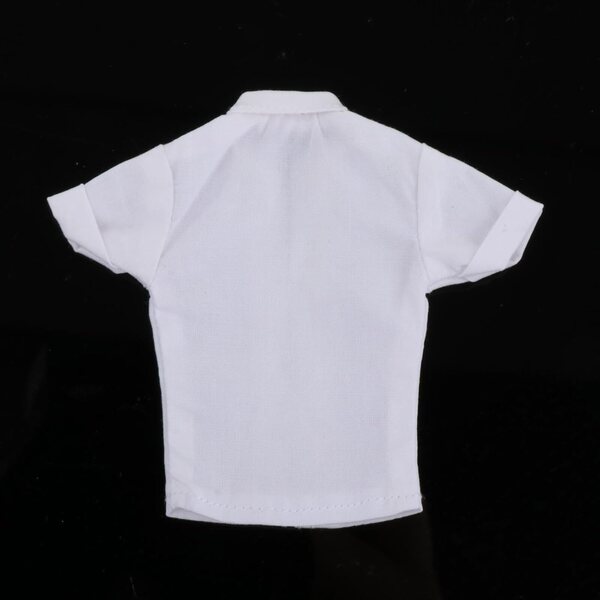 1/12 Kurzarmshirt für 6-Zoll-Puppen – Miniatur-T-Shirt aus weißem Stoff