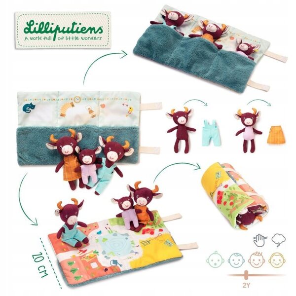 Lilliputiens Mini Fudge Family Rosalie - Peluche educativo 0+ con tappeto