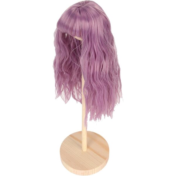1/6 Puppenperücke, langes lockiges Haar, Hochtemperatur-Seide, 15,5–17 cm