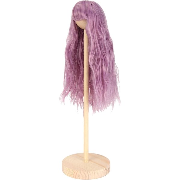 1/6 Puppenperücke, langes lockiges Haar, Hochtemperatur-Seide, 15,5–17 cm