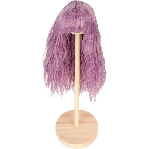 1/6 Puppenperücke, langes lockiges Haar, Hochtemperatur-Seide, 15,5–17 cm